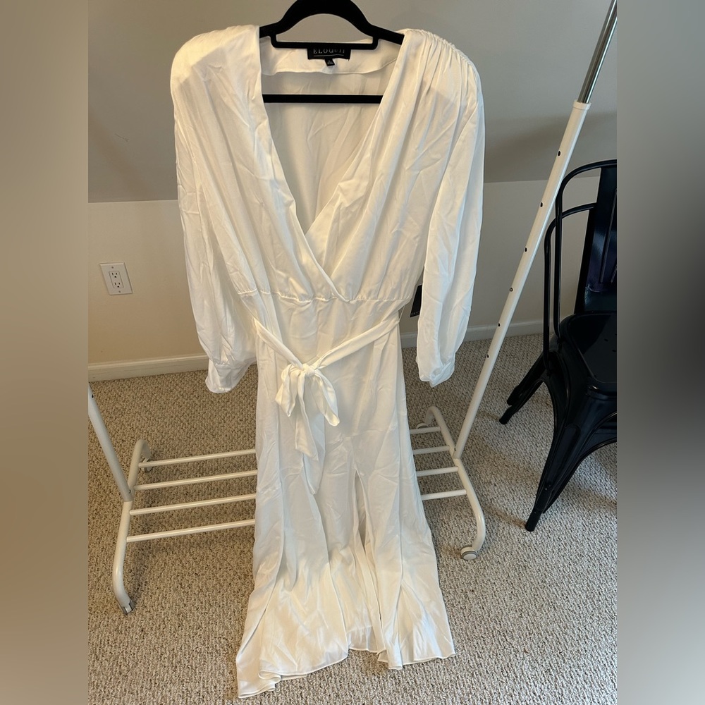 NWT White Maxi Dress Satin - Picture 5 of 6